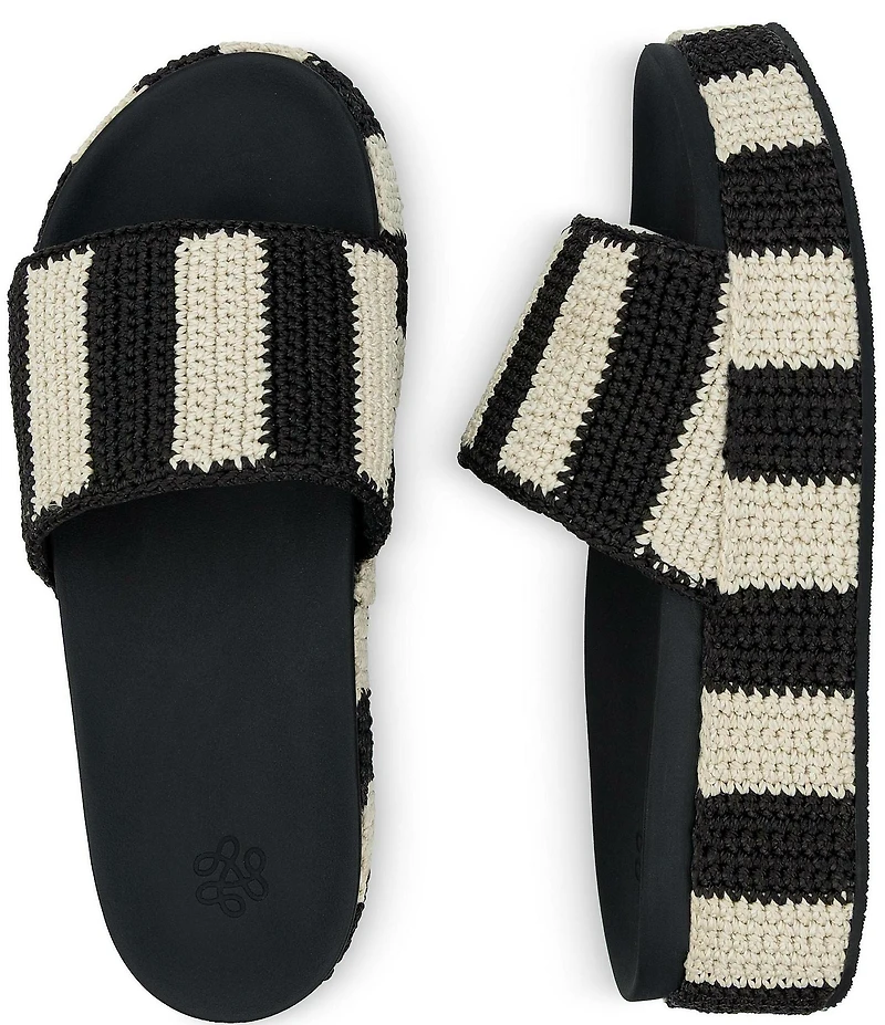 The Sak Olivia Striped Crochet Wedge Platform Sandals