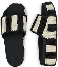 The Sak Olivia Striped Crochet Wedge Platform Sandals