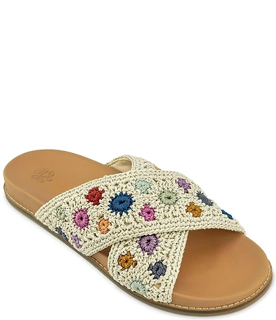 The Sak Penelope Flower Crochet Slide Sandals