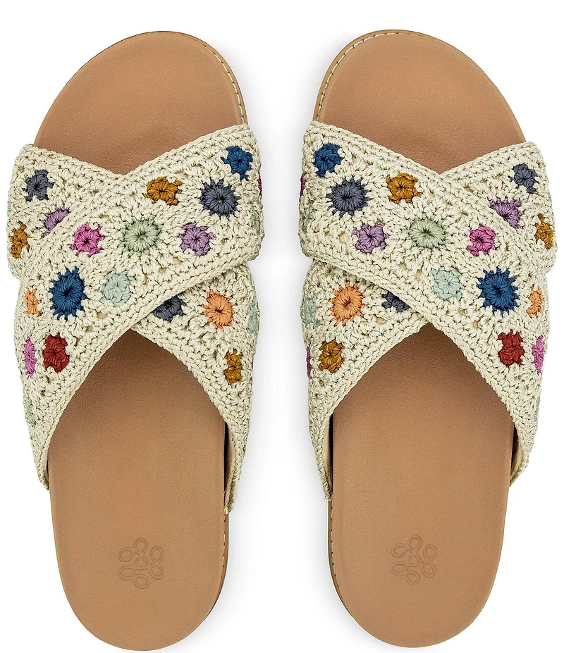 The Sak Penelope Flower Crochet Slide Sandals