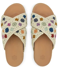 The Sak Penelope Flower Crochet Slide Sandals