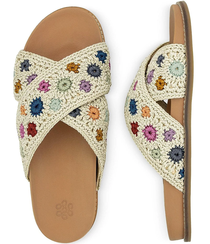 The Sak Penelope Flower Crochet Slide Sandals