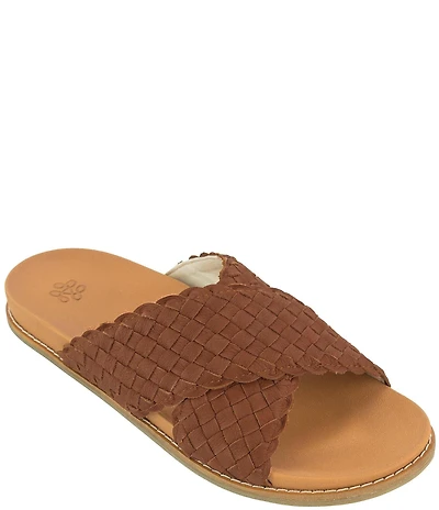 The Sak Penelope Woven Leather Slide Sandals