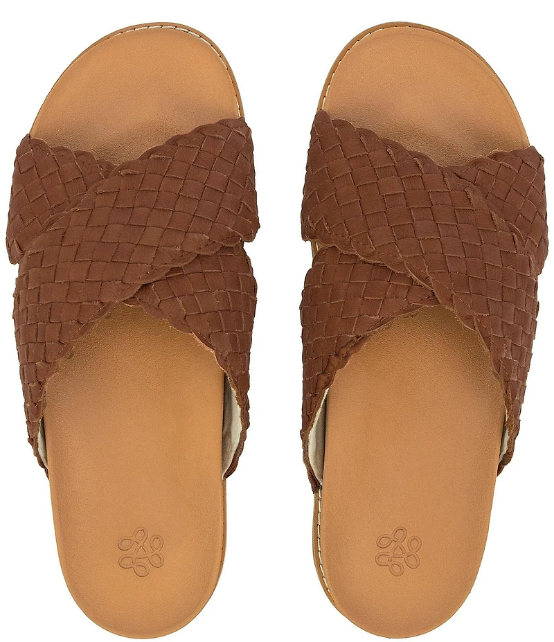 The Sak Penelope Woven Leather Slide Sandals