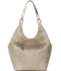 The Sak Roma Metallic Straw Expandable Shoulder Bag