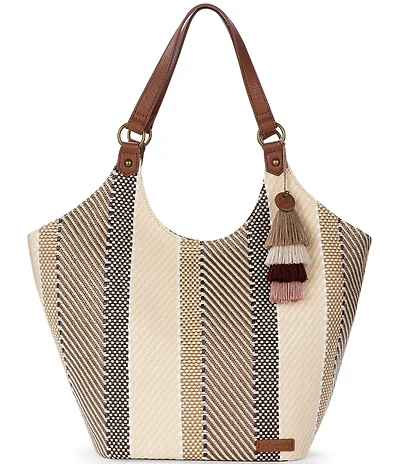 The Sak Roma Woven Straw Expandable Shoulder Bag