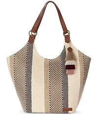 The Sak Roma Woven Straw Expandable Shoulder Bag