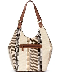 The Sak Roma Woven Straw Expandable Shoulder Bag