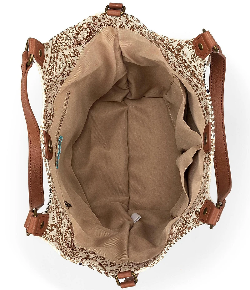 The Sak Roma Woven Straw Expandable Shoulder Bag