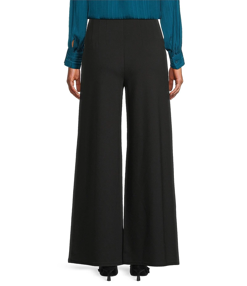 the Slim Factor fit Lightweight Ponte Knit No Waist Wide Leg Pants