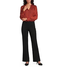 the Slim Factor fit Stretch Ponte Knit No Waist Flare Leg Pants
