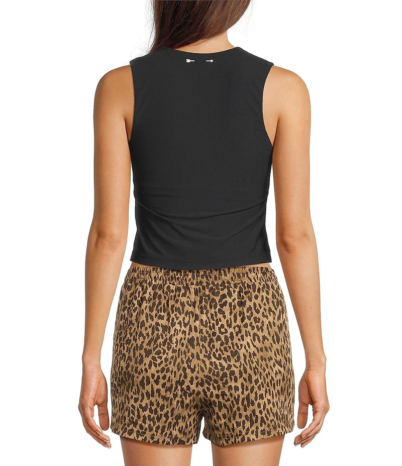The Upside Onyx Kori Scoop Neck Sleeveless Crop Tank