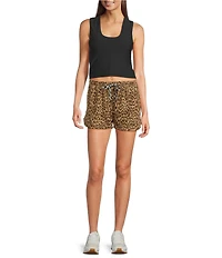 The Upside Onyx Kori Scoop Neck Sleeveless Crop Tank