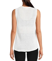 The Upside Tara Breathable Open Knit Linen High Neck Relaxed Tank Top