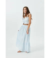 Theme NYC Big Girls Bella Heart Ruffle Tiered Maxi Skirt