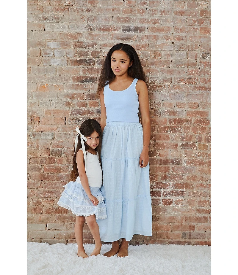 Theme NYC Big Girls Bella Heart Ruffle Tiered Maxi Skirt