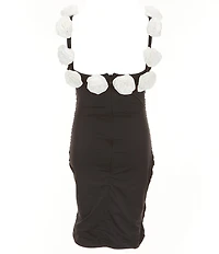 Theme NYC Big Girls Cameron 3D Floral Rosette Trim Sleeveless Off-The-Shoulder Dress