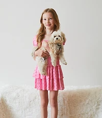 Theme NYC Big Girls Cap-Sleeve Lexi Pint Hearts Satin Fit-And-Flare Dress