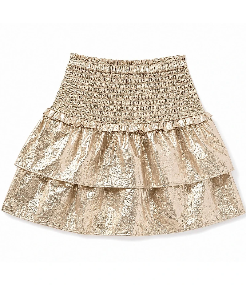 Theme NYC Big Girls Farra Lame Ruffled Miniskirt