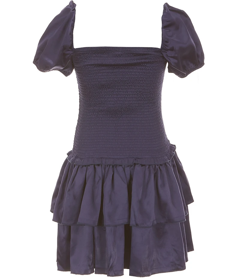 Theme NYC Big Girls Lexi Cap Sleeve Smocked Dress