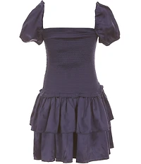 Theme NYC Big Girls Lexi Cap Sleeve Smocked Dress