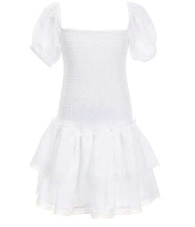 Theme NYC Big Girls Lexi Solid Cap Sleeve Satin Smocked Bodice Ruffle Tiered Dress