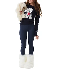 Theme NYC Big Girls Long Sleeve Tiegan Dog Sweater