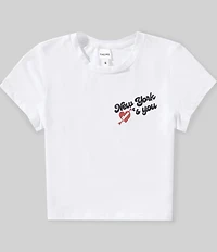 Theme NYC Big Girls Short Sleeve New York Loves You T-Shirt