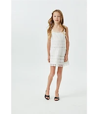 Theme NYC Big Girls Sleeveless Isabella Bow And Heart Lace Sheath Dress
