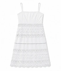 Theme NYC Big Girls Sleeveless Isabella Bow And Heart Lace Sheath Dress