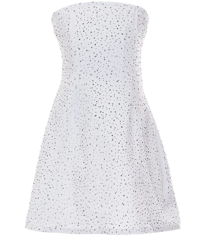 Theme NYC Big Girls Strapless Sleeveless Demi Crystal Studded Denim Dress