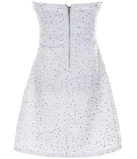 Theme NYC Big Girls Strapless Sleeveless Demi Crystal Studded Denim Dress