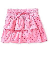Theme NYC Big Girls Willow Pink Hearts Satin Skort