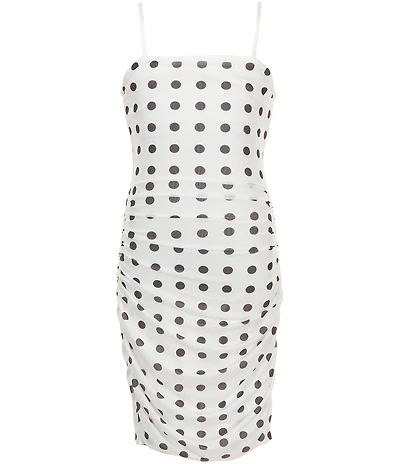 Theme NYC Noemi Sleeveless Polka-Dot Mesh Minidress