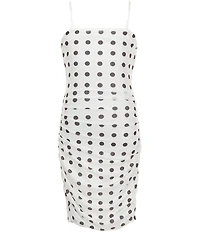 Theme NYC Noemi Sleeveless Polka-Dot Mesh Minidress