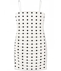 Theme NYC Noemi Sleeveless Polka-Dot Mesh Mini Dress