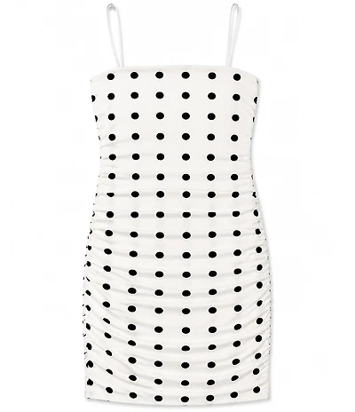 Theme NYC Big Girls Noemi Sleeveless Polka-Dot Mesh Mini Dress