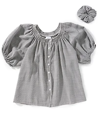 Things Between Button Front Gingham Woven Coordinating Top