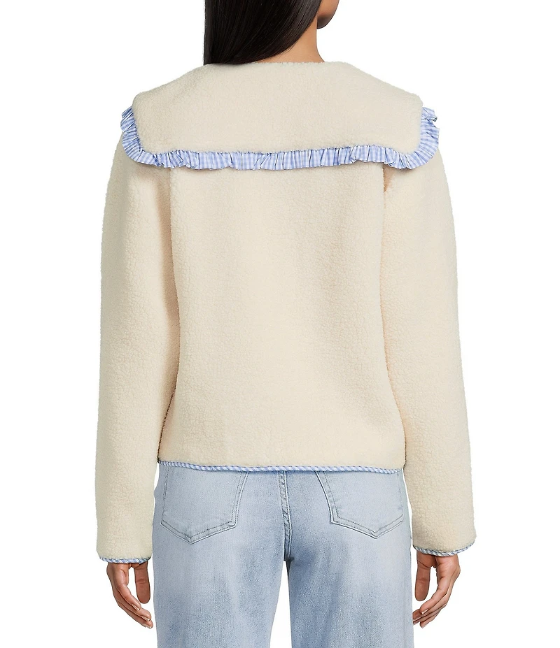 Things Between Button Front Long Sleeve Sailor Collared Jacket