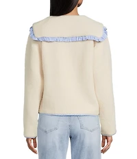 Things Between Button Front Long Sleeve Sailor Collared Jacket