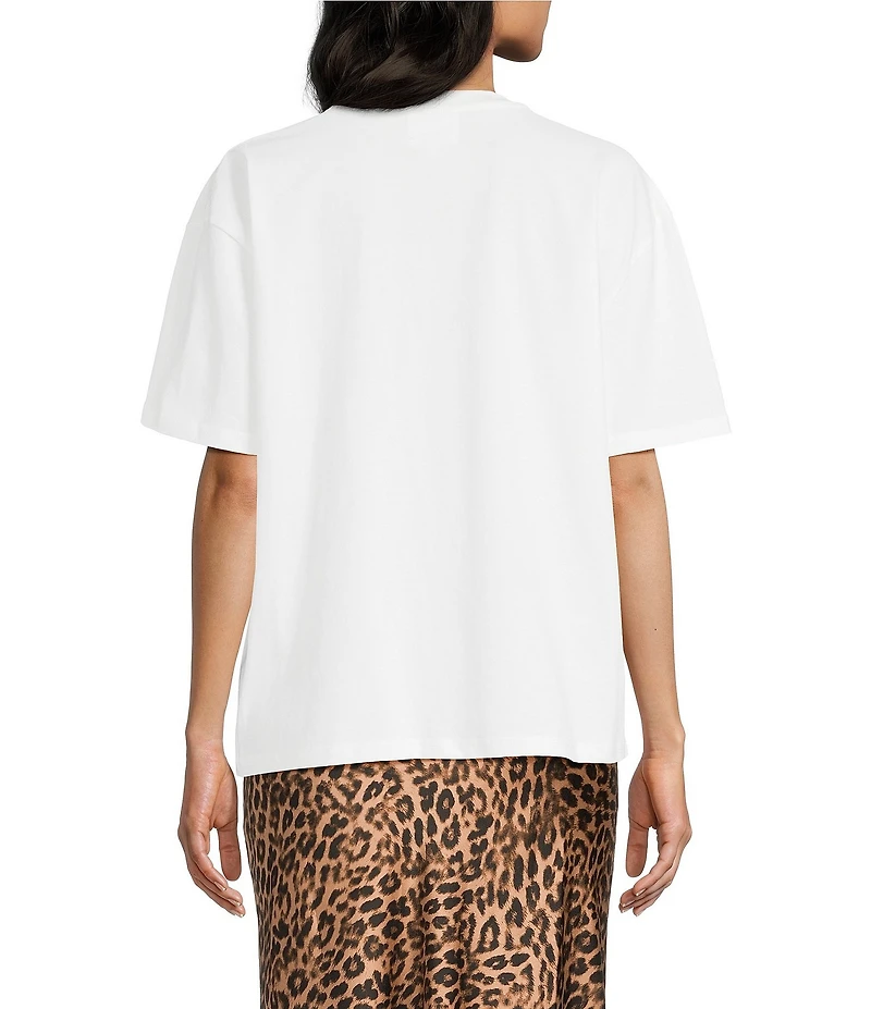 Things Between Cheetah Bra Crew Neck Short Sleeve Knit Tee