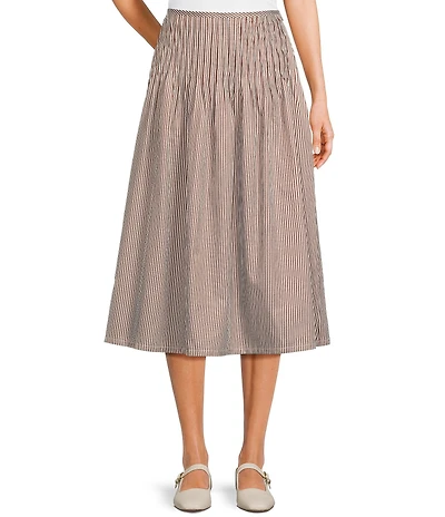 Things Between Drop Waist Stripe Midi Skirt