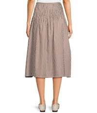 Things Between Drop Waist Stripe Midi Skirt