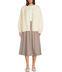 Things Between Drop Waist Stripe Midi Skirt