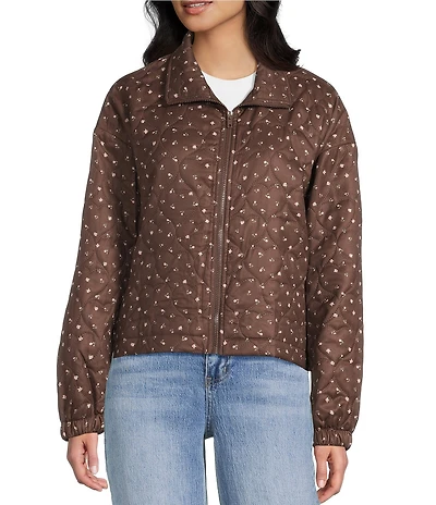Things Between Floral Zip Front Quilted Jacket