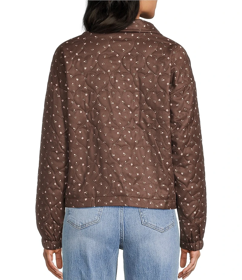 Things Between Floral Zip Front Quilted Jacket