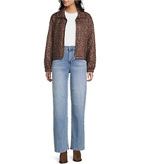 Things Between Floral Zip Front Quilted Jacket