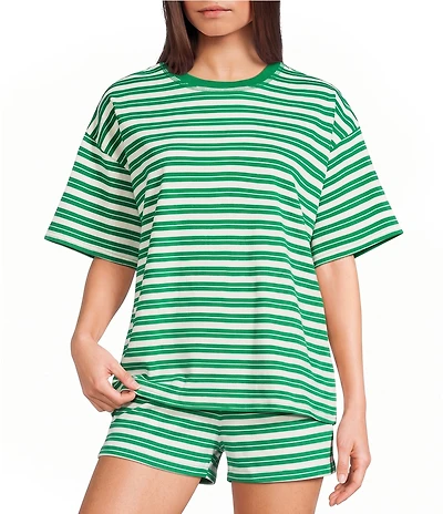 Things Between Coordinating Knit Stripe Short Sleeve T-Shirt