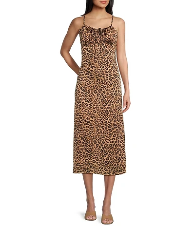 Things Between Leopard Print Midi Dress