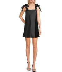 Things Between Organza Tie Shoulder Mini Dress